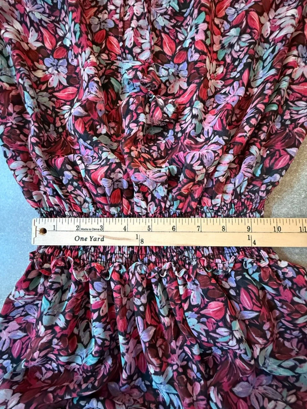 MISA Los Angeles Xirena Floral Ruffle Maxi Dress Purple Pink Size Small - Picture 9 of 10